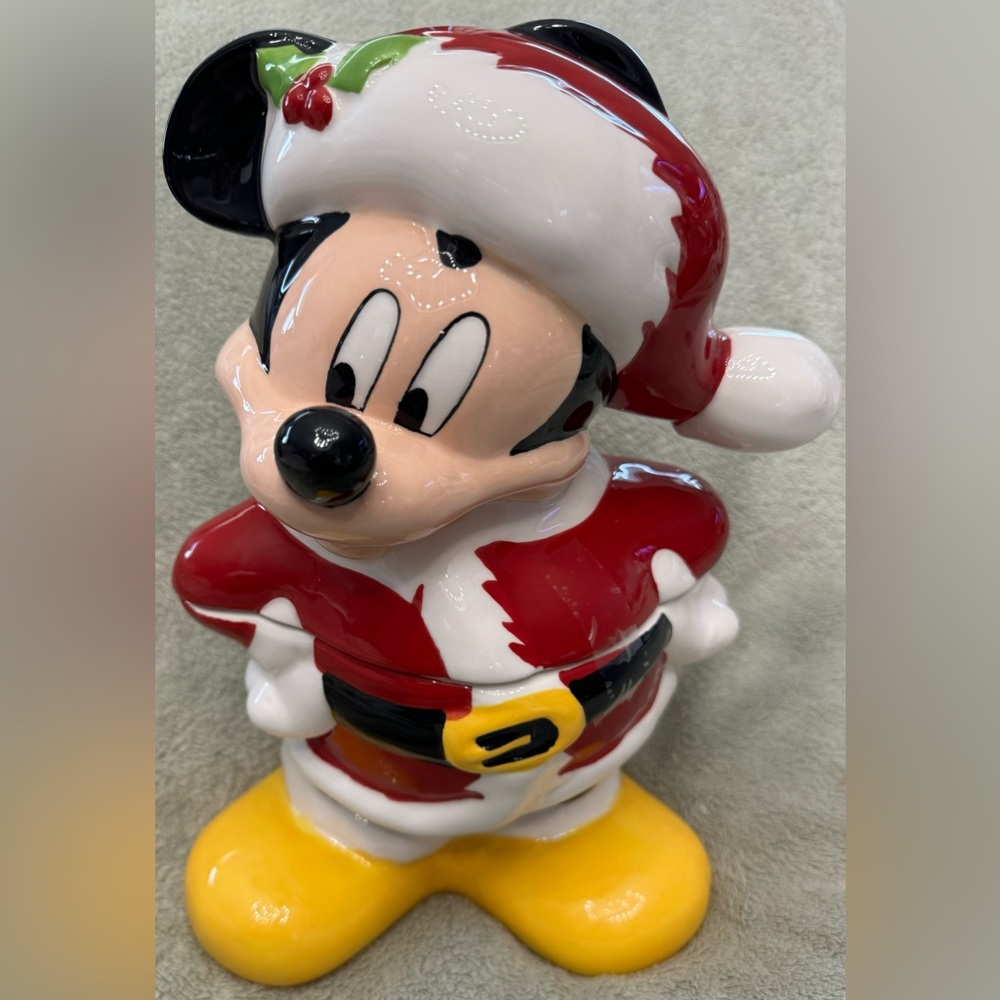 DISNEY ZRIKE MICKEY MOUSE SANTA CHRISTMAS COOKIE JAR NEW
